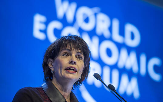 Bundespräsidentin Doris Leuthard an ihrer Eröffnungsrede am WEF: "Wir müssen uns vom Gedanken 'One fit for all' verabschieden".