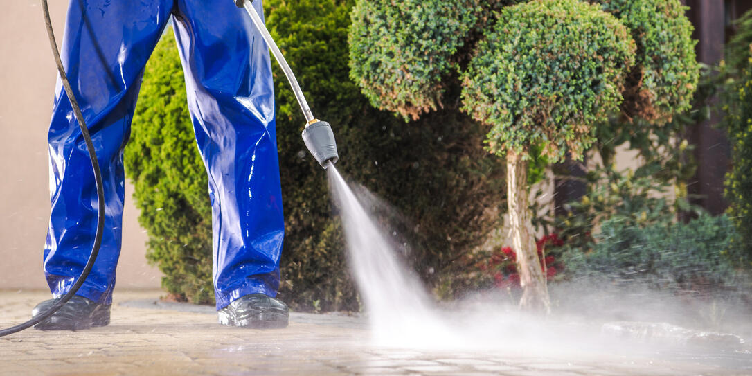 Cleaning Residential Driveway