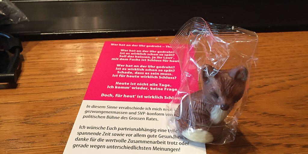Süsser Fuchs: Der SVP-Politiker Thomas Fuchs hat sich von seinen Kolleginnen und Kollegen im bernischen Grossen Rat verabschiedet.