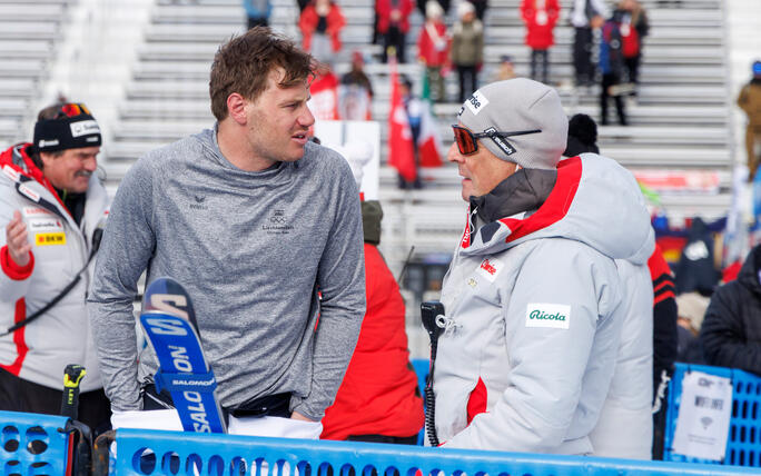 Marco Pfiffner (l.) konnte auf der «Birds of Prey» nicht mehr starten.