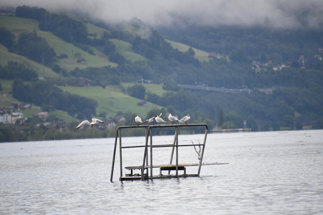 Hochwasser Walensee am Freitagvormittag