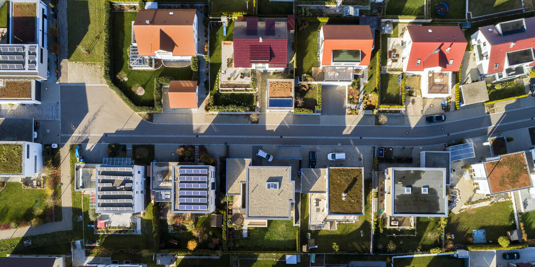 Aerial view of a new residential neighborhood Aerial view of a new residential neighborhood