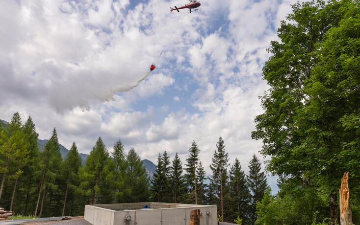 Löschwasserbecken in Triesenberg
