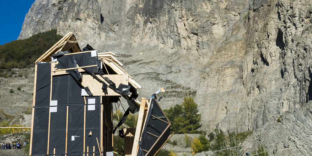 So sah die Holzkonstruktion nach dem simulierten Erdbeben der Stärke 6 auf der Richterskala aus.