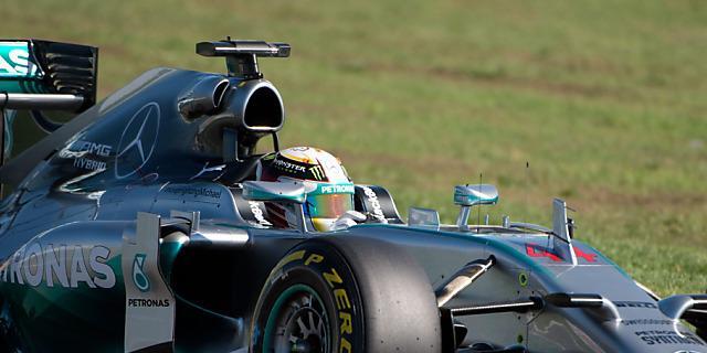 Knapp vor Teamkollege Nico Rosberg: Lewis Hamilton in Hockenheim