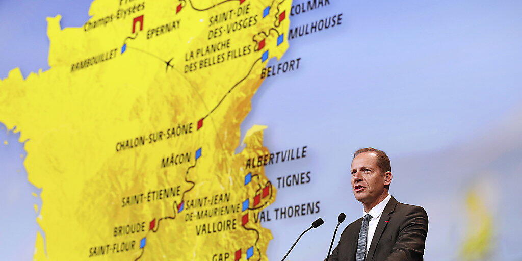 TdF-Direktor Christian Prudhomme präsentiert die Tour de France 2019