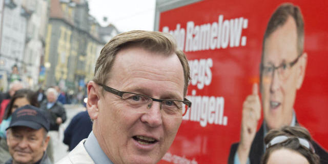 Linken-Spitzenkandidat Bodo Ramelow in Erfurt Linken-Spitzenkandidat Bodo Ramelow in Erfurt