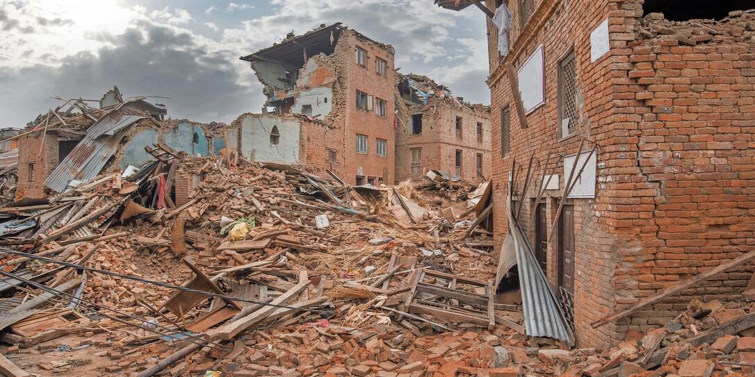Nepal which was damaged after the major earthquake on 25 April 2015.