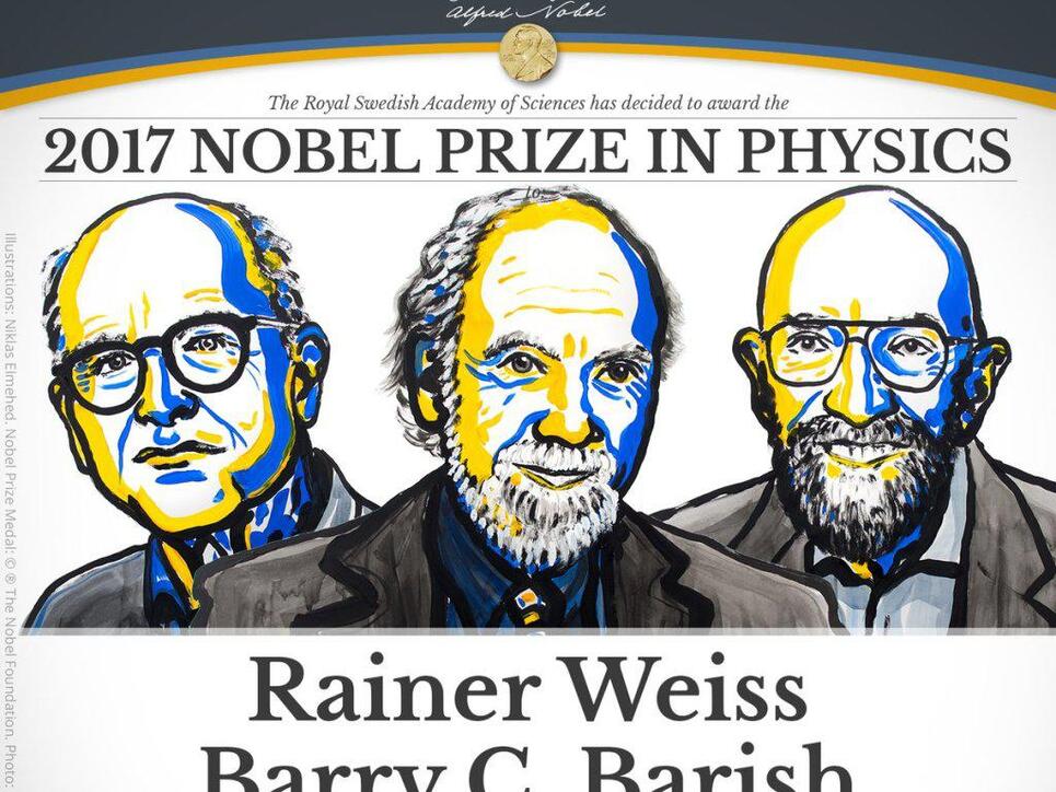 Den diesjährigen Physik-Nobelpreis erhalten drei US-Forscher für ihre Beiträge zum Nachweis von Gravitationswellen.
