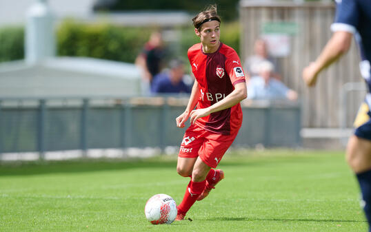 Luca Beck in einem Testspiel im erweiterten Kader der ersten Mannschaft.