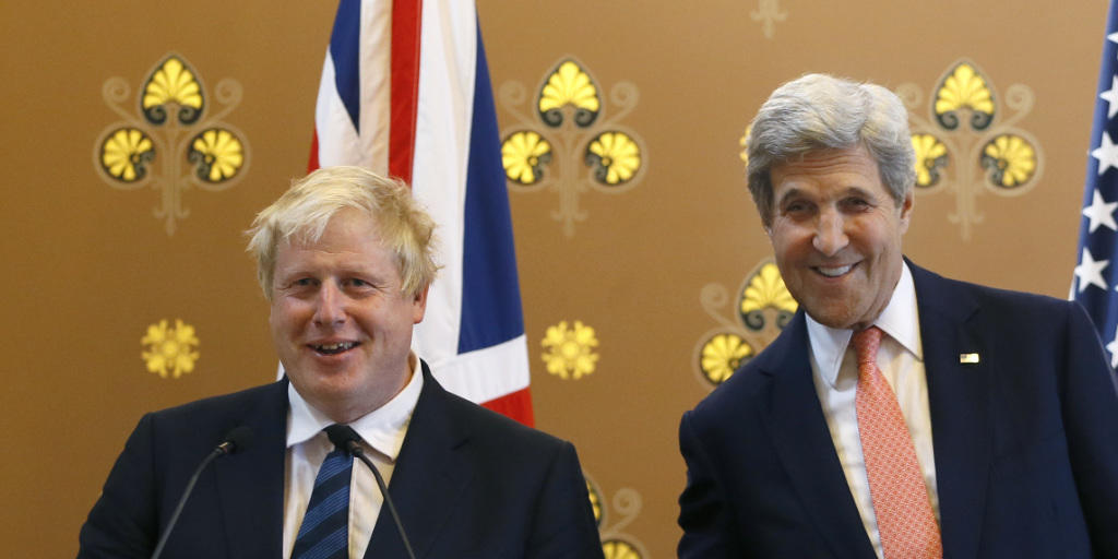 Boris Johnson (links) gemeinsam mit seinem Amtskollegen, dem US-Aussenminister John Kerry, am Dienstag in London. Boris Johnson (links) gemeinsam mit seinem Amtskollegen, dem US-Aussenminister John Kerry, am Dienstag in London.