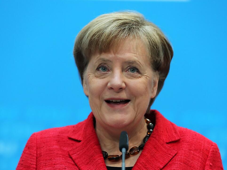 Deutschlands Kanzlerin und CDU-Chefin Angela Merkel am Montag bei einer Pressekonferenz in Berlin.