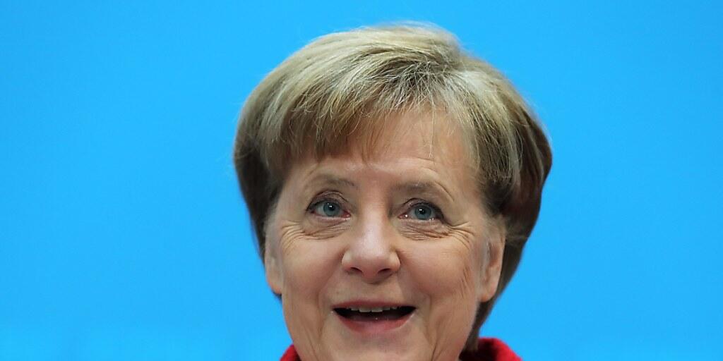 Deutschlands Kanzlerin und CDU-Chefin Angela Merkel am Montag bei einer Pressekonferenz in Berlin.
