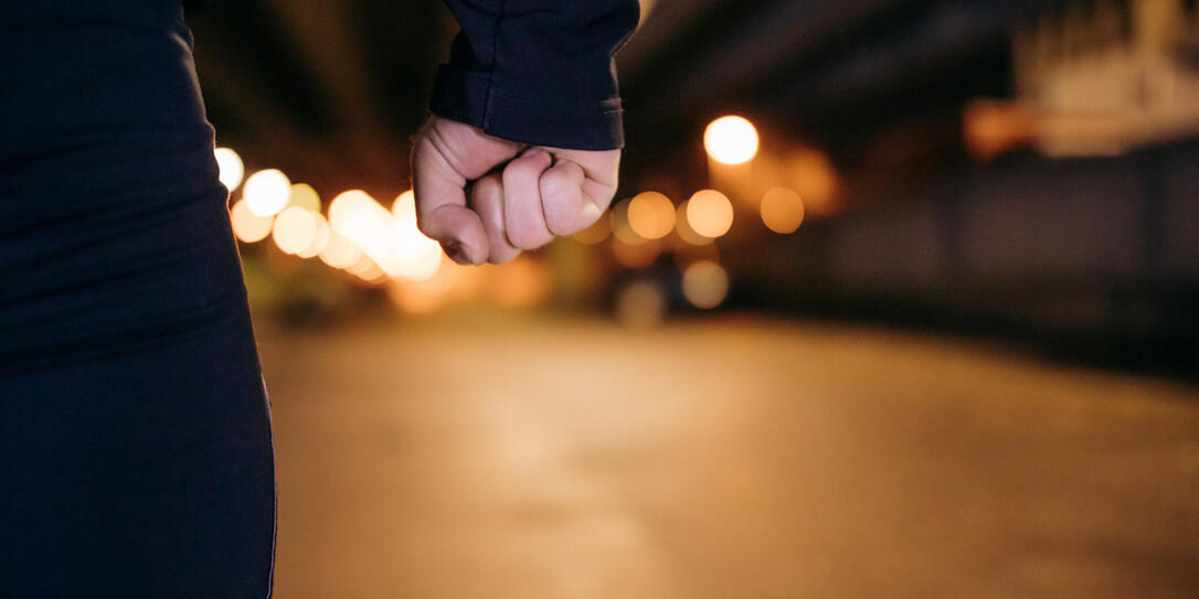 Hand of man with clenched fist