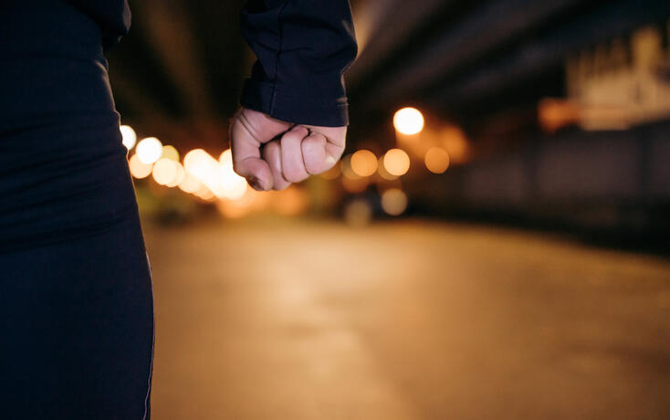 Hand of man with clenched fist