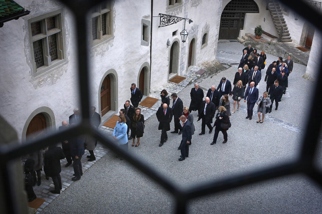 Neujahrsempfang auf Schloss Vaduz  Fürstentum Liechtenstein  Do