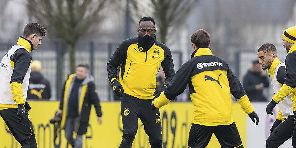 Usain Bolt nahm am Freitag am Training von Borussia Dortmund teil