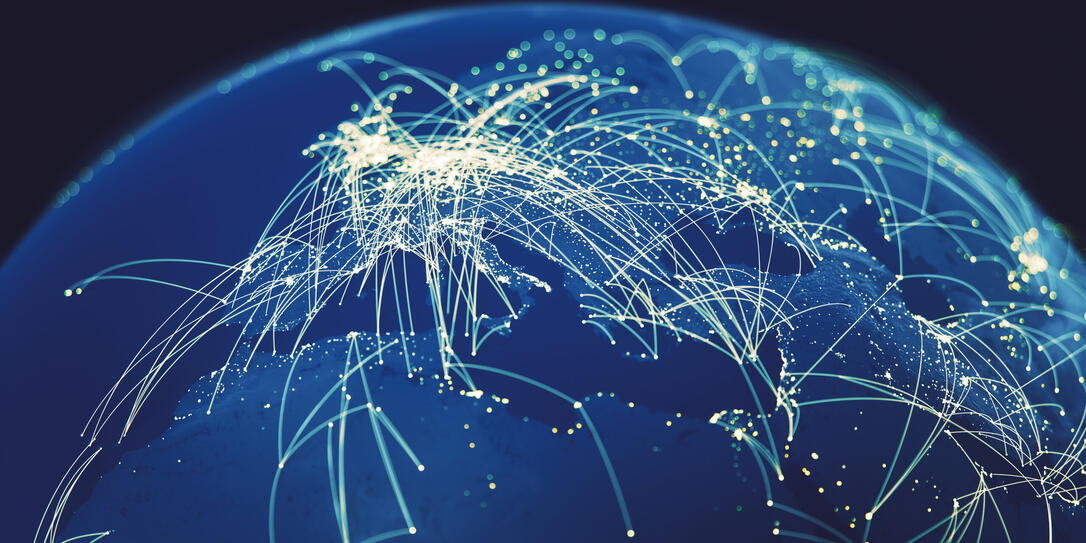 Global Connections (World map texture credits to NASA)