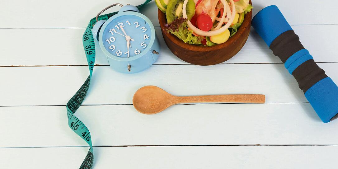 Healthy lifestyle with a healthy food of salad vegetables sticked on forks flat design-intermittent fasting concept Healthy lifestyle with a healthy food of salad vegetables sticked on forks flat design-intermittent fasting concept