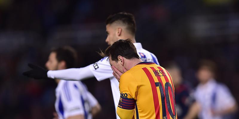Lionel Messi verzweifelte an der Abwehr von Real Sociedad San Sebastian