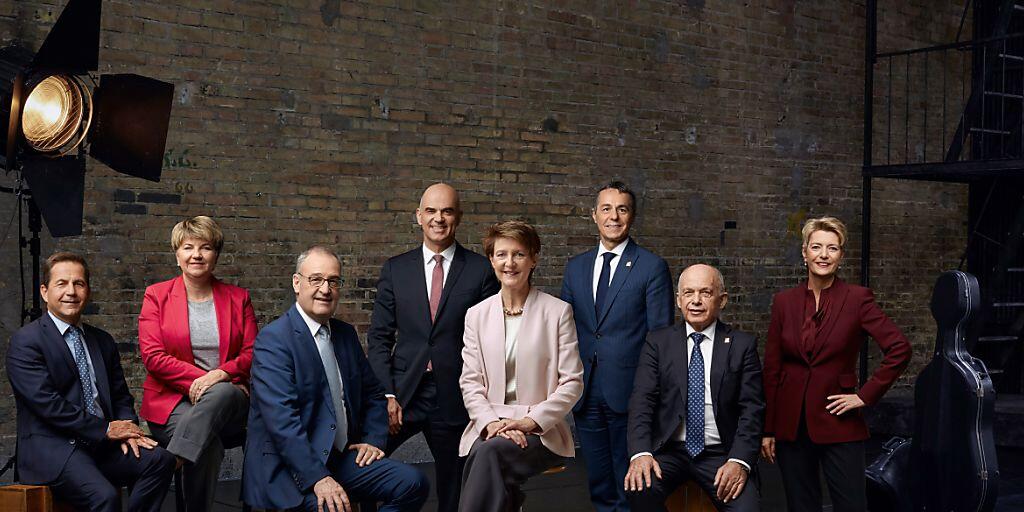 "Eine gute Bundesratssitzung ist wie ein gutes Konzert. Jeder gibt sein Bestes", kommentiert Bundespräsidentin Simonetta Sommaruga das Bundesratsfoto 2020.