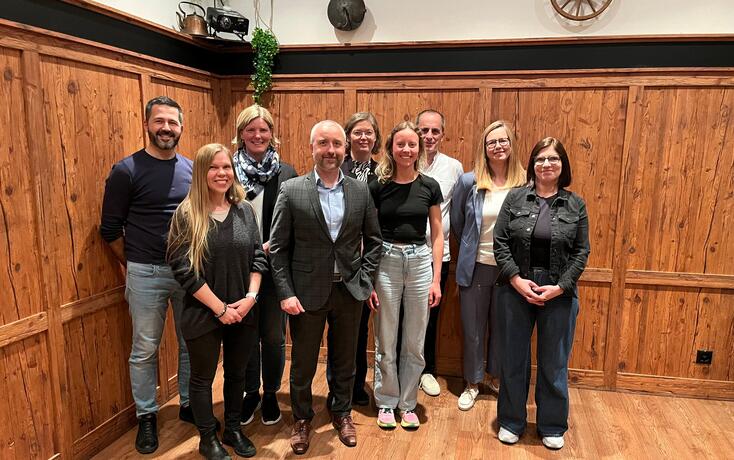 Der gew&auml;hlte neue Vorstand des Schwimmverbandes Liechtenstein mit Panagiotis Potolidis, Sandra Werilli, Stefanie Rusch, Thomas D. Hasler (Pr&auml;sident), Birgit Sevelda-Matheis, Livia Herle, Peter Schrott, Verena Neidow und Alexandra Leg&eacute;ndi (v.l.).
