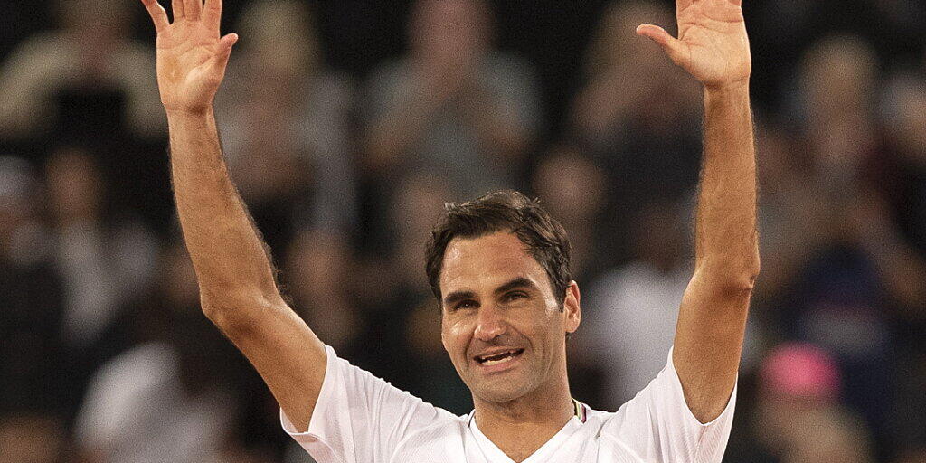 Roger Federer bei seinem bislang letzten öffentlichen Auftritt auf einem Tennisplatz am "Match in Africa" im Februar 2020 in Kapstadt