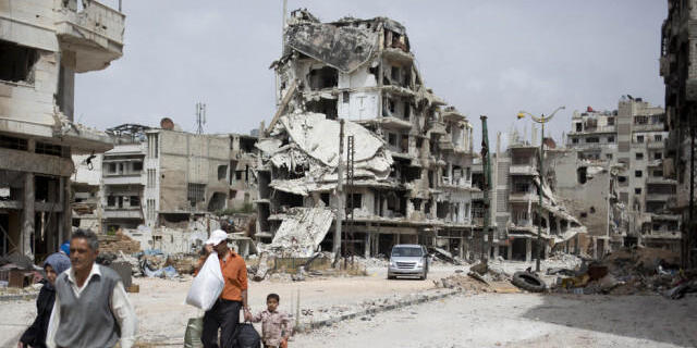 Zerstörter Stadtteil von Homs (Archiv)