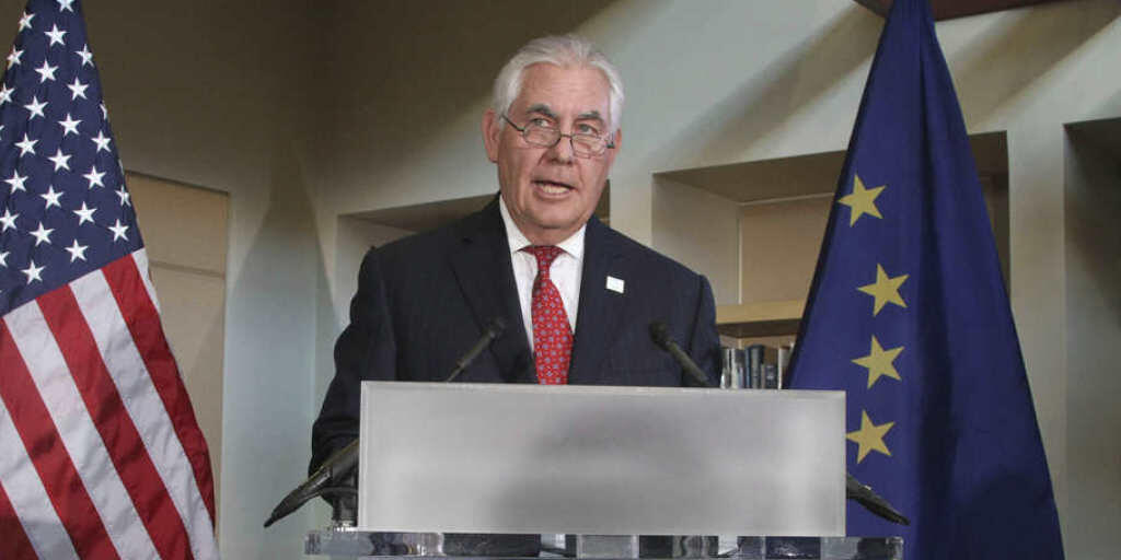 US-Aussenminister Rex Tillerson spricht beim Arktischen Rat in Fairbanks.