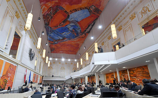 Österreichs Nationalrat im Ausweichquartier in der Hofburg