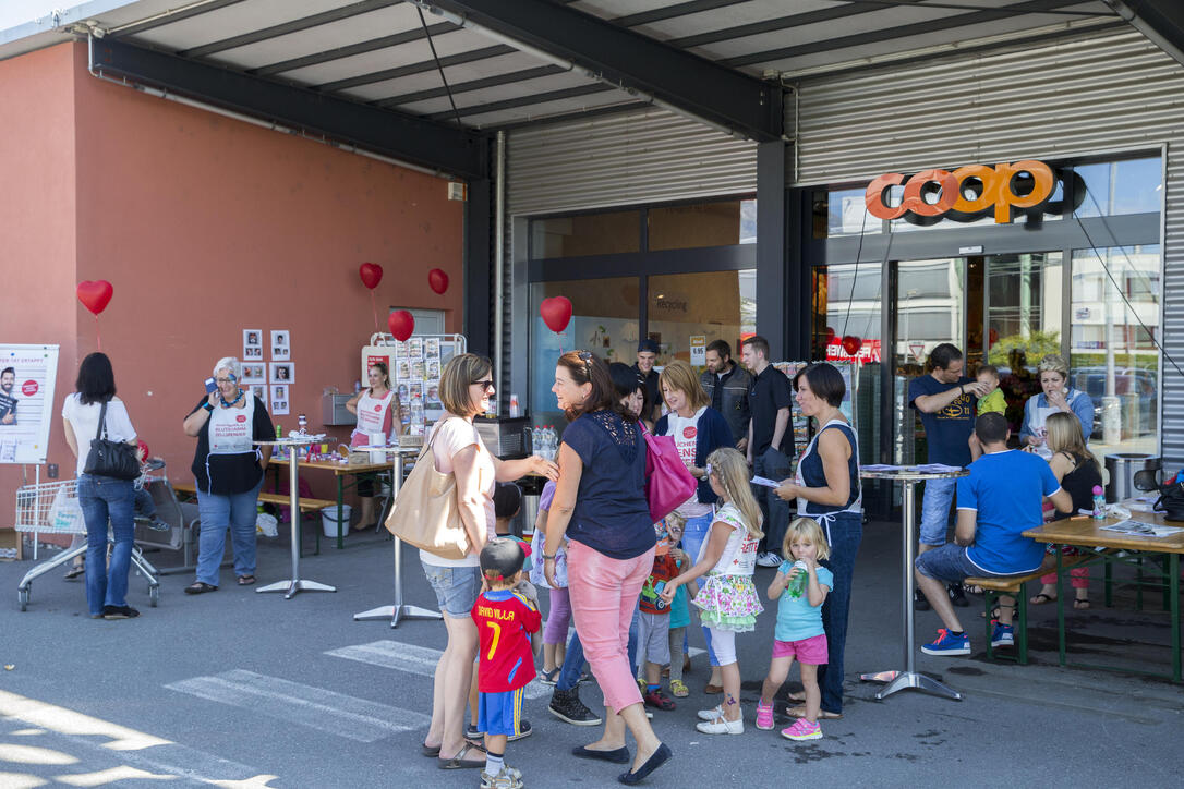 Infostand Blutstammzellspende Coop Schaan