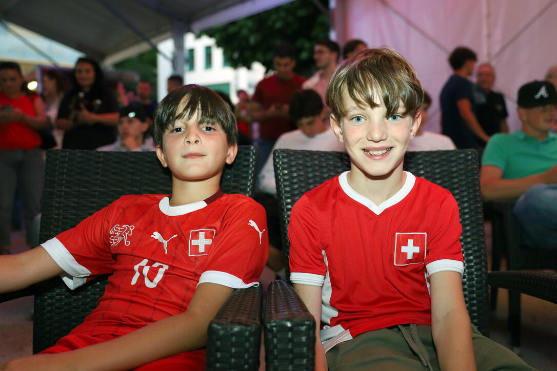 WM-Meile Rathausplatz Vaduz Spiel Schweiz-Katar