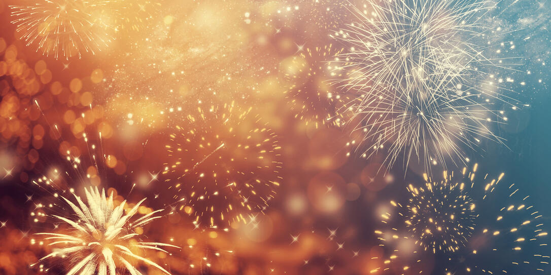 Abstract holiday background with fireworks