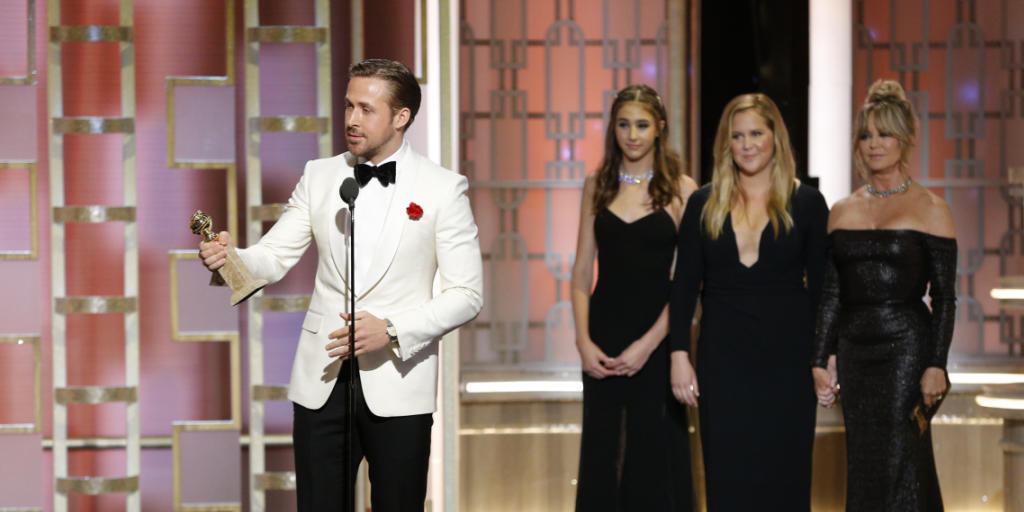 Ryan Gosling holte einen Golden Globe als bester Hauptdarsteller für seine Rolle im Musical "La La Land". Ryan Gosling holte einen Golden Globe als bester Hauptdarsteller für seine Rolle im Musical "La La Land".