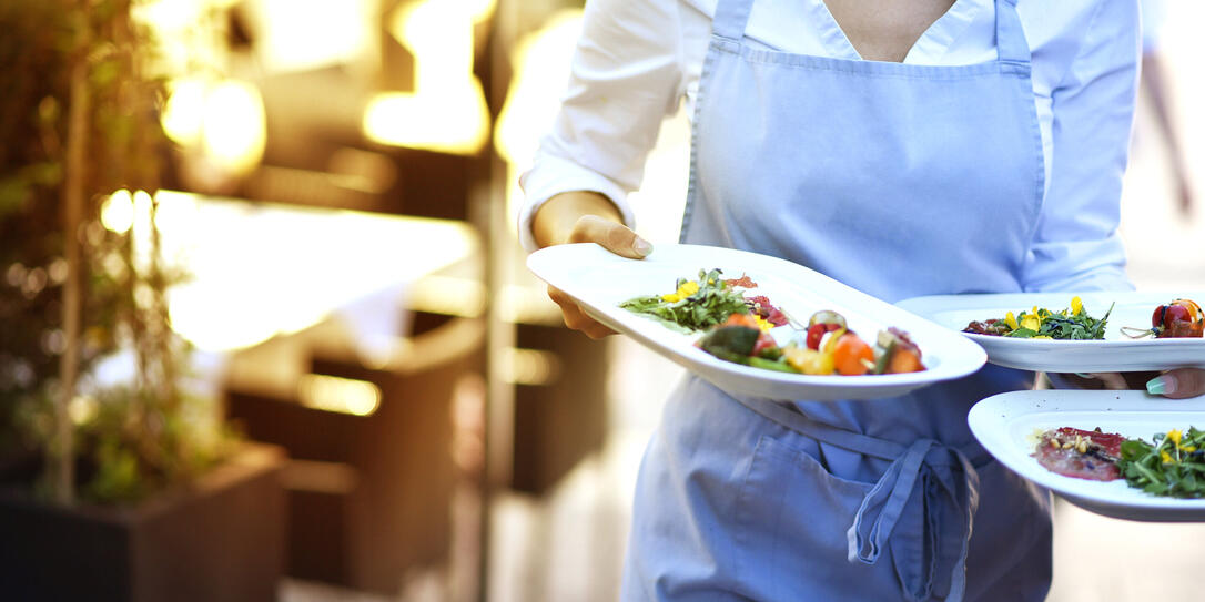Waitress at work