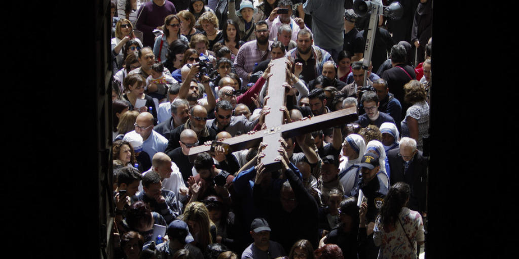 Karfreitagsprozession 2016 in der Altstadt von Jerusalem.