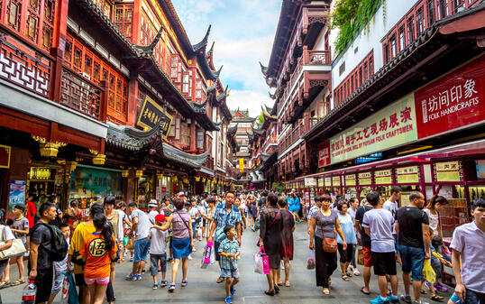 Local and tourists enjoying China
